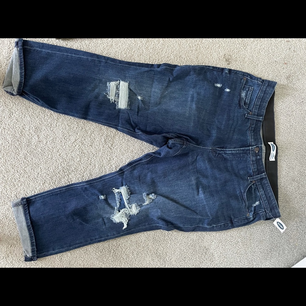 Lightly Torn Dark Jeans